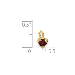 14k Yellow Gold July Simulated Birthstone Heart Charm