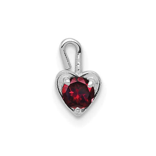 14k White Gold July Simulated Birthstone Heart Charm