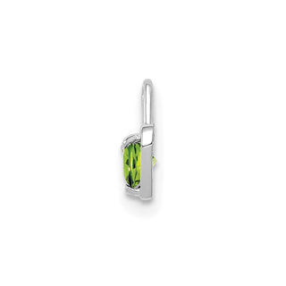 14k White Gold August Simulated Birthstone Heart Charm
