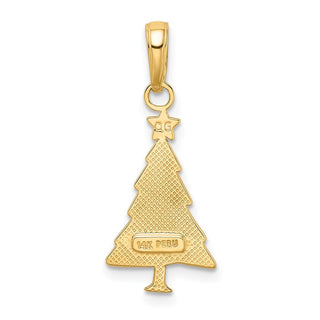 14k Yellow Gold Polished Christmas Tree Pendant