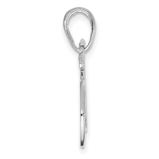 14k White Gold Polished Bicycle Pendant