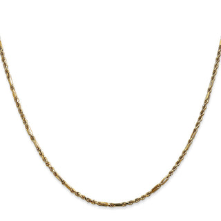 24" 14k Yellow Gold 1.8mm Diamond-cut Milano Rope Chain Necklace