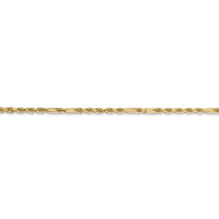 8" 14k Yellow Gold 1.8mm Diamond-cut Milano Rope Chain Bracelet