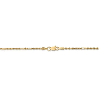 8" 14k Yellow Gold 1.8mm Diamond-cut Milano Rope Chain Bracelet