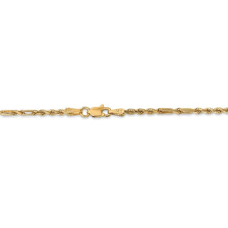 24" 14k Yellow Gold 2.25mm Diamond-cut Milano Rope Chain Necklace
