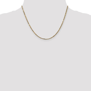 18" 14k Yellow Gold 2.25mm Diamond-cut Milano Rope Chain Necklace