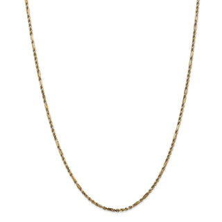 24" 14k Yellow Gold 2.25mm Diamond-cut Milano Rope Chain Necklace