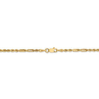 24" 14k Yellow Gold 2.5mm Diamond-cut Milano Rope Chain Necklace