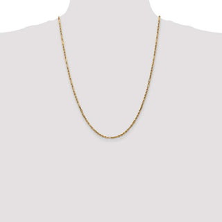 24" 14k Yellow Gold 2.5mm Diamond-cut Milano Rope Chain Necklace