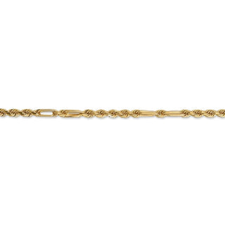 8" 14k Yellow Gold 3.0mm Diamond-cut Milano Rope Chain Bracelet