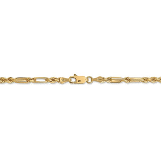 8" 14k Yellow Gold 3.0mm Diamond-cut Milano Rope Chain Bracelet
