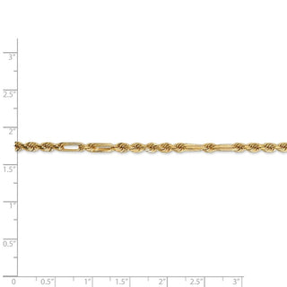 8" 14k Yellow Gold 3.0mm Diamond-cut Milano Rope Chain Bracelet