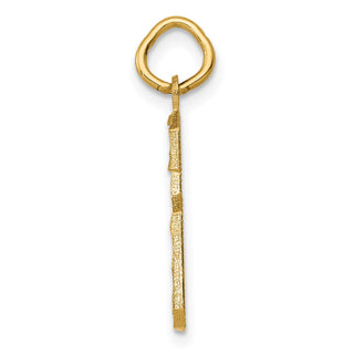 14k Yellow Gold Casted Medium Diamond-Cut Number 6 Charm