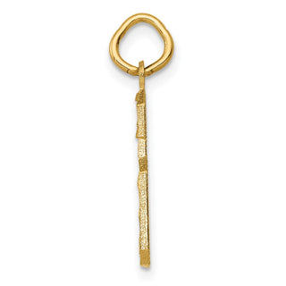 14k Yellow Gold Casted Medium Diamond-Cut Number 6 Charm