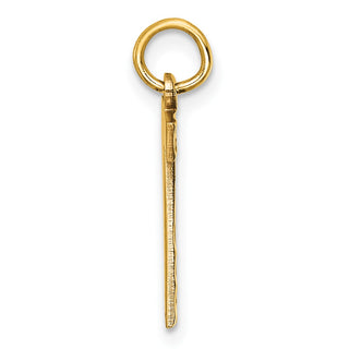 14k Yellow Gold Casted Medium Diamond-Cut Number 7 Charm