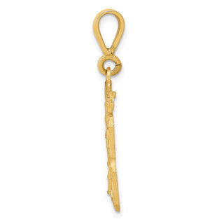 14k Yellow Gold Medium Diamond-Cut Number 13 Charm