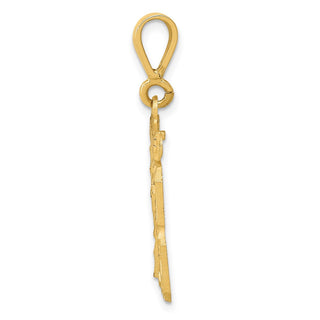 14k Yellow Gold Medium Diamond-Cut Number 13 Charm