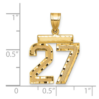 14k Yellow Gold Medium Diamond-Cut Number 27 Charm