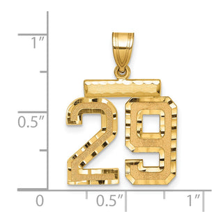 14k Yellow Gold Medium Diamond-Cut Number 29 Charm