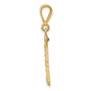 14k Yellow Gold Medium Diamond-Cut Number 33 Pendant