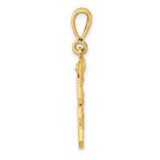 14k Yellow Gold Medium Diamond-Cut Number 35 Pendant