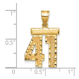 14k Yellow Gold Medium Diamond-Cut Number 41 Charm