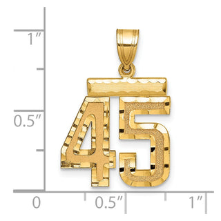 14k Yellow Gold Medium Diamond-Cut Number 45 Charm