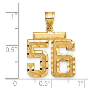 14k Yellow Gold Medium Diamond-Cut Number 56 Charm