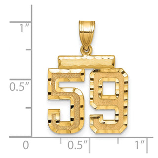 14k Yellow Gold Medium Diamond-Cut Number 59 Charm