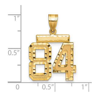14k Yellow Gold Medium Diamond-Cut Number 84 Charm