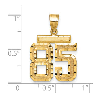 14k Yellow Gold Medium Diamond-Cut Number 85 Charm