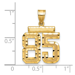 14k Yellow Gold Medium Diamond-Cut Number 85 Charm