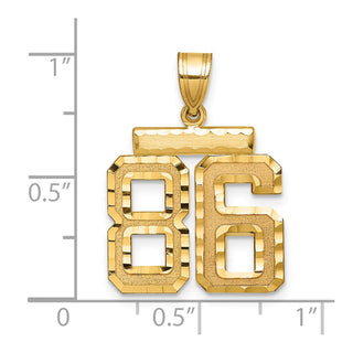 14k Yellow Gold Medium Diamond-Cut Number 86 Charm