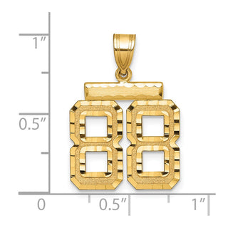 14k Yellow Gold Medium Diamond-Cut Number 88 Charm