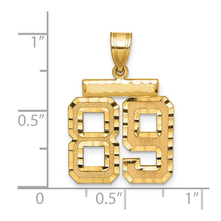 14k Yellow Gold Medium Diamond-Cut Number 89 Charm