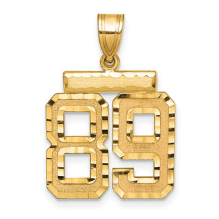 14k Yellow Gold Medium Diamond-Cut Number 89 Charm