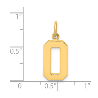 14k Yellow Gold Casted Medium Polished Number 0 Pendant