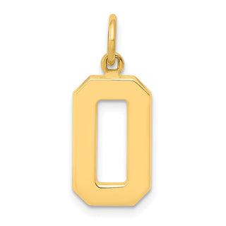 14k Yellow Gold Casted Medium Polished Number 0 Pendant