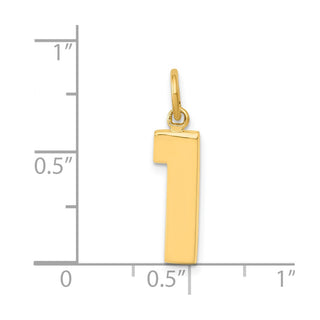 14k Yellow Gold Casted Medium Polished Number 1 Pendant