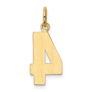 14k Yellow Gold Casted Medium Polished Number 4 Pendant