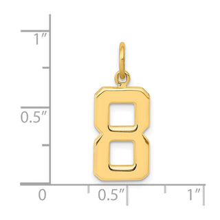 14k Yellow Gold Casted Medium Polished Number 8 Pendant