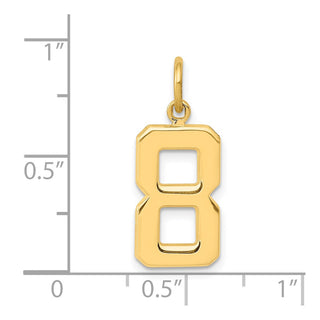 14k Yellow Gold Casted Medium Polished Number 8 Charm