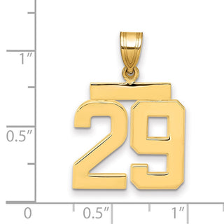 14k Yellow Gold Medium Polished Number 29 Pendant MP29