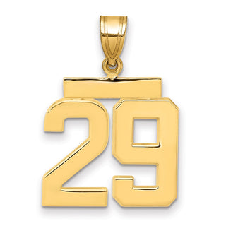 14k Yellow Gold Medium Polished Number 29 Pendant MP29