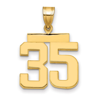 14k Yellow Gold Medium Polished Number 35 Pendant MP35