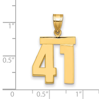 14k Yellow Gold Medium Polished Number 41 Pendant MP41