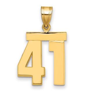 14k Yellow Gold Medium Polished Number 41 Pendant MP41