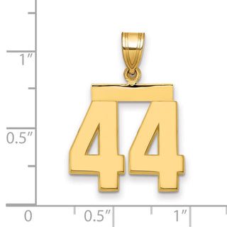 14k Yellow Gold Medium Polished Number 44 Pendant MP44