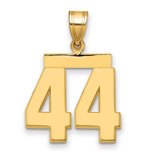 14k Yellow Gold Medium Polished Number 44 Pendant MP44