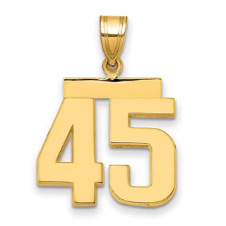 14k Yellow Gold Medium Polished Number 45 Pendant MP45